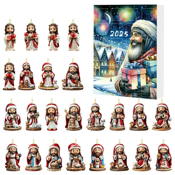 2025 Christmas Countdown Calendar, Cute Acrylic Decoration Box with Daily Holiday Surprises
