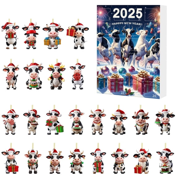 2025 Christmas Countdown Calendar – Cute Panda Acrylic Hanging Ornament, Holiday Advent Calendar with Gift Box, Reusable Decoration for Family, Friends, Home, or Office