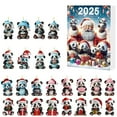 thumbnail image 1 of 2025 Christmas Countdown Calendar, Cute Panda Acrylic Hanging Ornament with Gift Box, Reusable Holiday Advent Decoration for Family & Friends, 1 of 5
