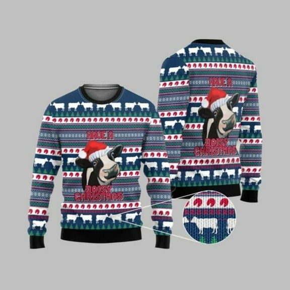 2025 Christmas Cow Have a Dairy Christmas Ugly Christmas Sweater