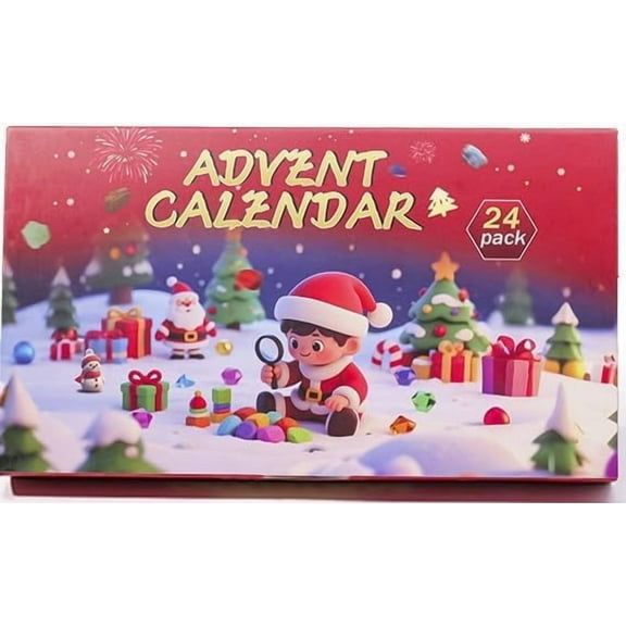2025 Christmas Crystal Advent Calendar, 24-Day Natural Crystal Christmas Countdown Calendar, Perfect Birthday and Christmas Gift for Kids, Teens, and Adults (Pack of 5)