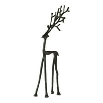 2025 Christmas Decorations Reindeer Statues 3D-Printed Deer Sculpture, Black Finish European-Style Modern Decorative, Christmas Tabletop Ornaments for Mantel Fireplace Home Decor