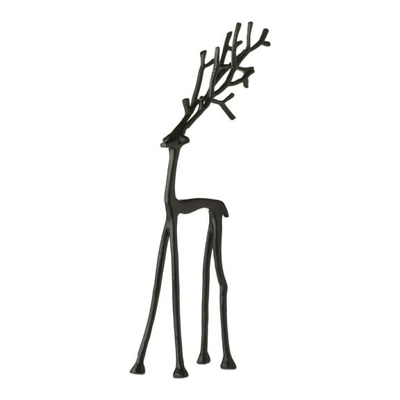 2025 Christmas Decorations Reindeer Statues 3D-Printed Deer Sculpture, Black Finish European-Style Modern Decorative, Christmas Tabletop Ornaments for Mantel Fireplace Home Decor