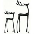 thumbnail image 1 of 2025 Christmas Decorations - Set of 2 Black Reindeer Statues - Modern Xmas Figurines - Elegant Indoor Holiday Decor - Table Centerpieces - Ideas for Mantel Living Room Bedroom Office (M+S), 1 of 9