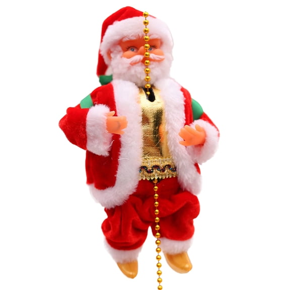 2025 Christmas Electric Santa Climbing Rope Decoration, Funny Musical Christmas Tree Hanging Doll Ornament for Holiday Party Home Door Gift