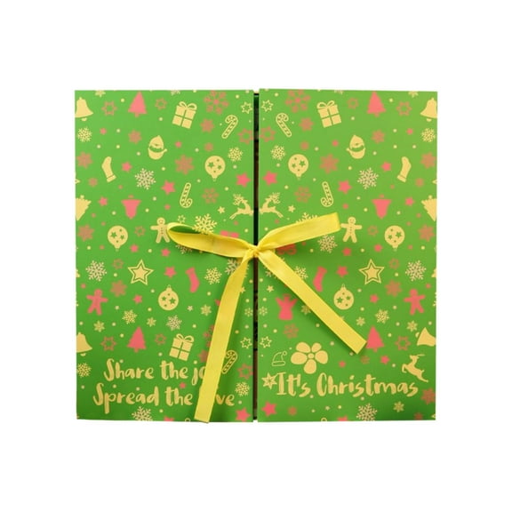 2025 Christmas Empty Advent Calendar 24 Days Countdown Gift Boxes to fill | DIY Refillable Christmas Calendar Gift Boxes for Gift Wrap Xmas Decoration (Green)