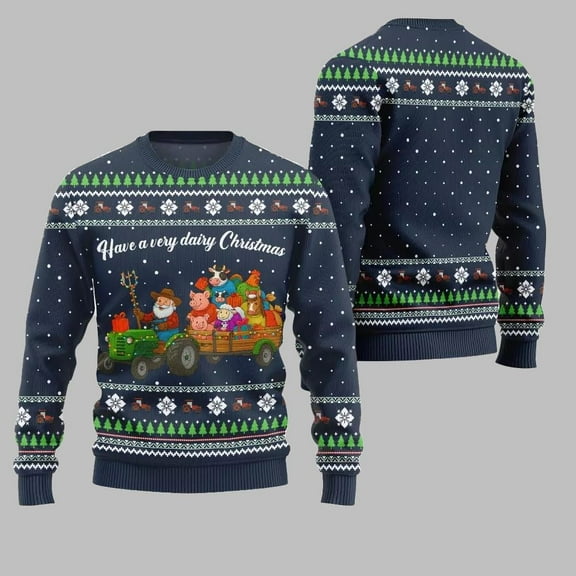 2025 Christmas Farming have A Very Dairy Christmas Ugly Christmas Sweater