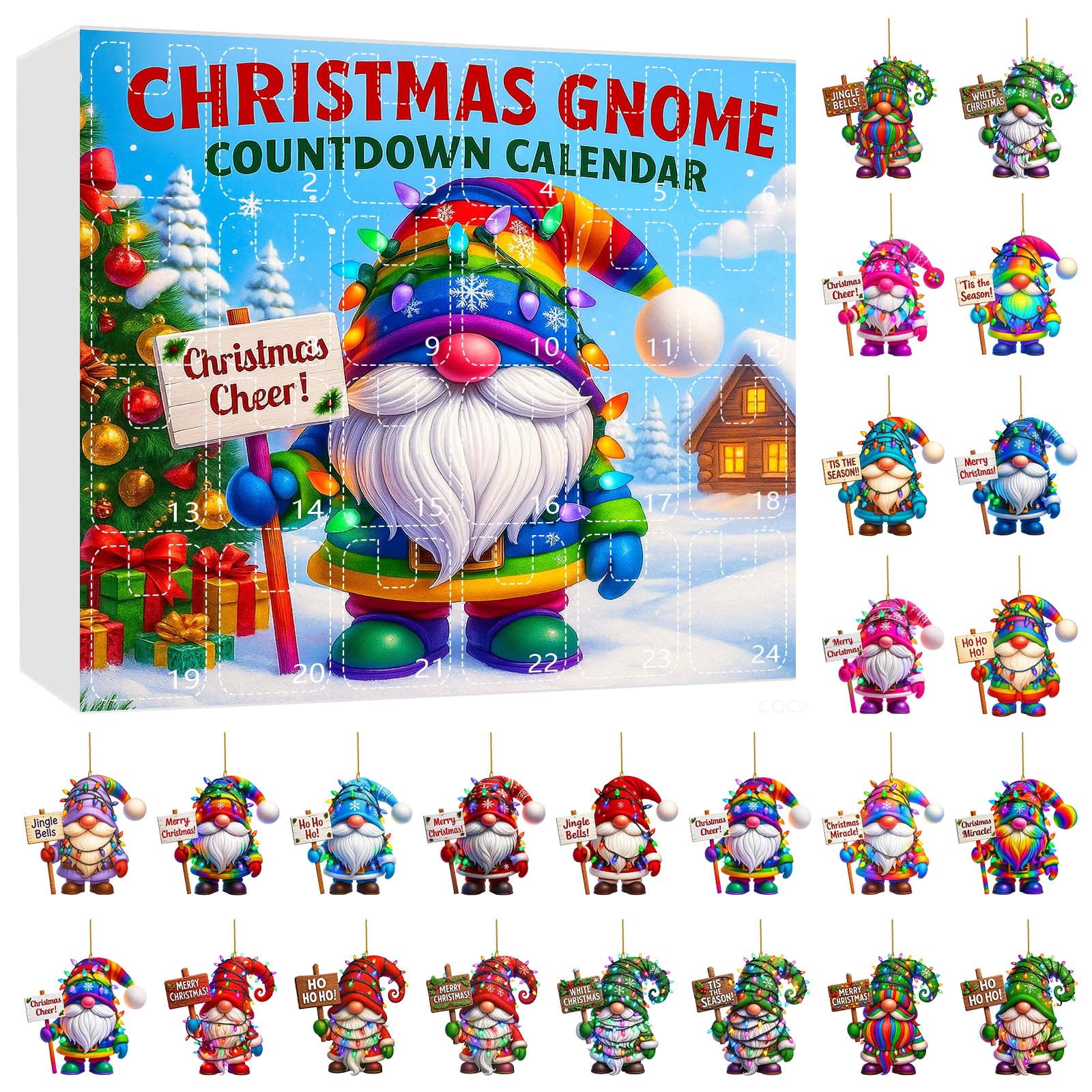 2025 Christmas Gnome Advent Calendar 24 Days 2D Whimsical Animal ...
