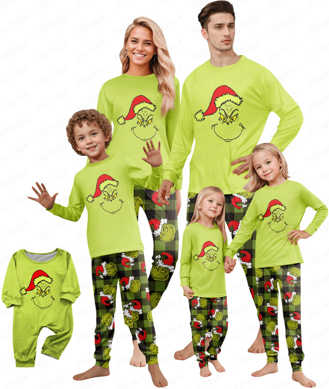 2025 Christmas Grinch Family Matching Pajamas Sets, Christmas Grinch ...