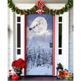 thumbnail image 1 of 2025 Christmas and Halloween Front Door Decoration, Reusable 35x79 '' Christmas Door Decorations, Quick Install, Festive Santa Fabric Door Cover, Door Cover Porch Sign Banner, 1 of 7