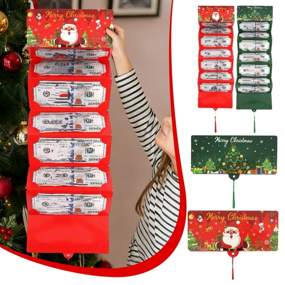2025 Christmas Money Holder with 10 Slots, Cash Gift Envelope for Holiday Cash and Gift Cards - Surprise Card Holder for All