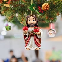 2025 Christmas Nativity Scene Ornaments Religious Acrylic 2D Hanging Pendant The Birth of Jesus Christian Christmas Tree Decorations Xmas Holiday Memorial Keepsake Gift