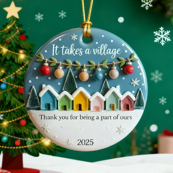 2025 Christmas Neighbor Pendant, Holiday Decor for Home, Christmas Hanging Ornaments, Xmas Decorative Gifts, Seasonal Outdoor & Indoor Decorations for Front Yard