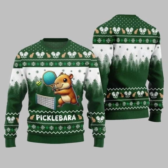 2025 Christmas Picklebara Capybara Ugly Christmas Sweater 002