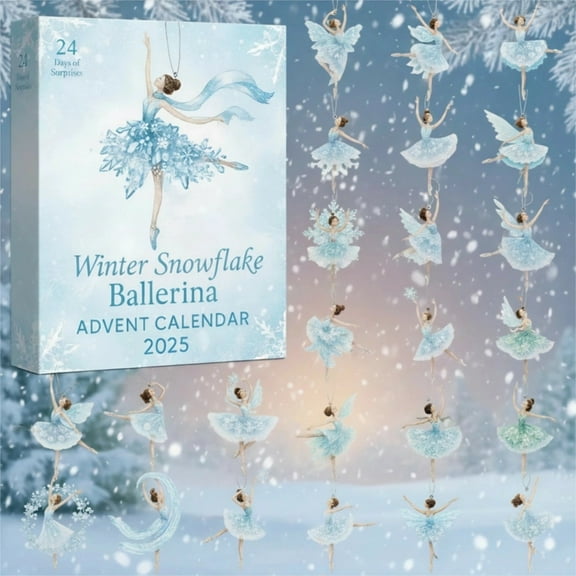 2025 Christmas Snowflake Ballerina Advent Calendar - Festive Snowflake & Ballerina Themed Countdown, 24 Days of Holiday Surprises, Ideal Xmas Decor & Gift, Blue