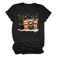 thumbnail image 1 of 2025 Christmas T-Shirts For Women Cute Cartoon Cat Print Short Sleeve Crewneck Summer Casual Holiday T Shirts, 1 of 3