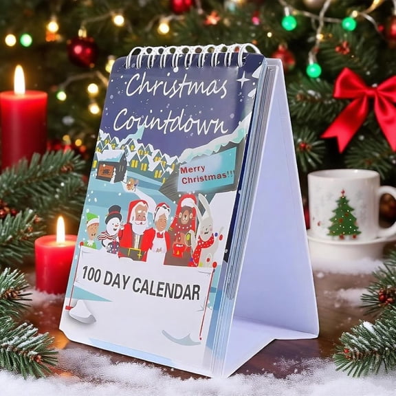2025 Christmas Tear Off Countdown Desk Calendar, 100 Day Christmas Countdown Calendar, Desktop Advent Calendars, 100 Days Interactive Wall Art Home Decor Desk