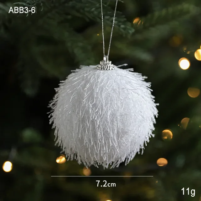 2025 Christmas Tree Foam Ball White Flower Xmas Tree Navidad Hanging