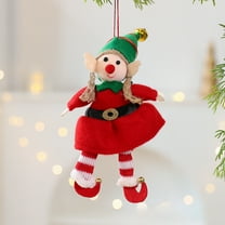 Taicans 2025 Christmas Tree Ornaments - Plush Elf Dolls,Red & Green,Hanging Decorations for Xmas Tree,Holiday Party,Home Decor,Festive Gift Idea,4x7.5in