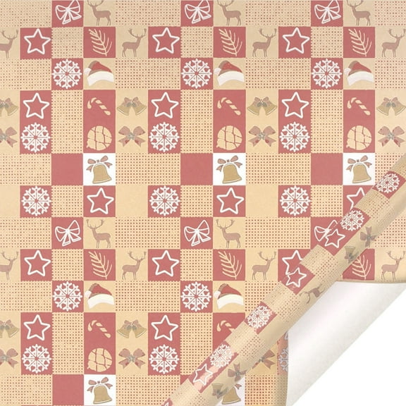 2025 Christmas Wrapping Paper Retro Gift Wrapping Paper Holiday Party Gift Paper Book Cover Paper Style One