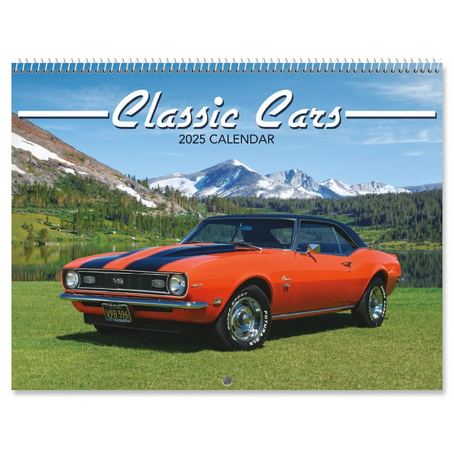 2025 Classic Cars Wall Calendar, 12Inch x 9Inch Size Closed, 18Inch Size Open, Large