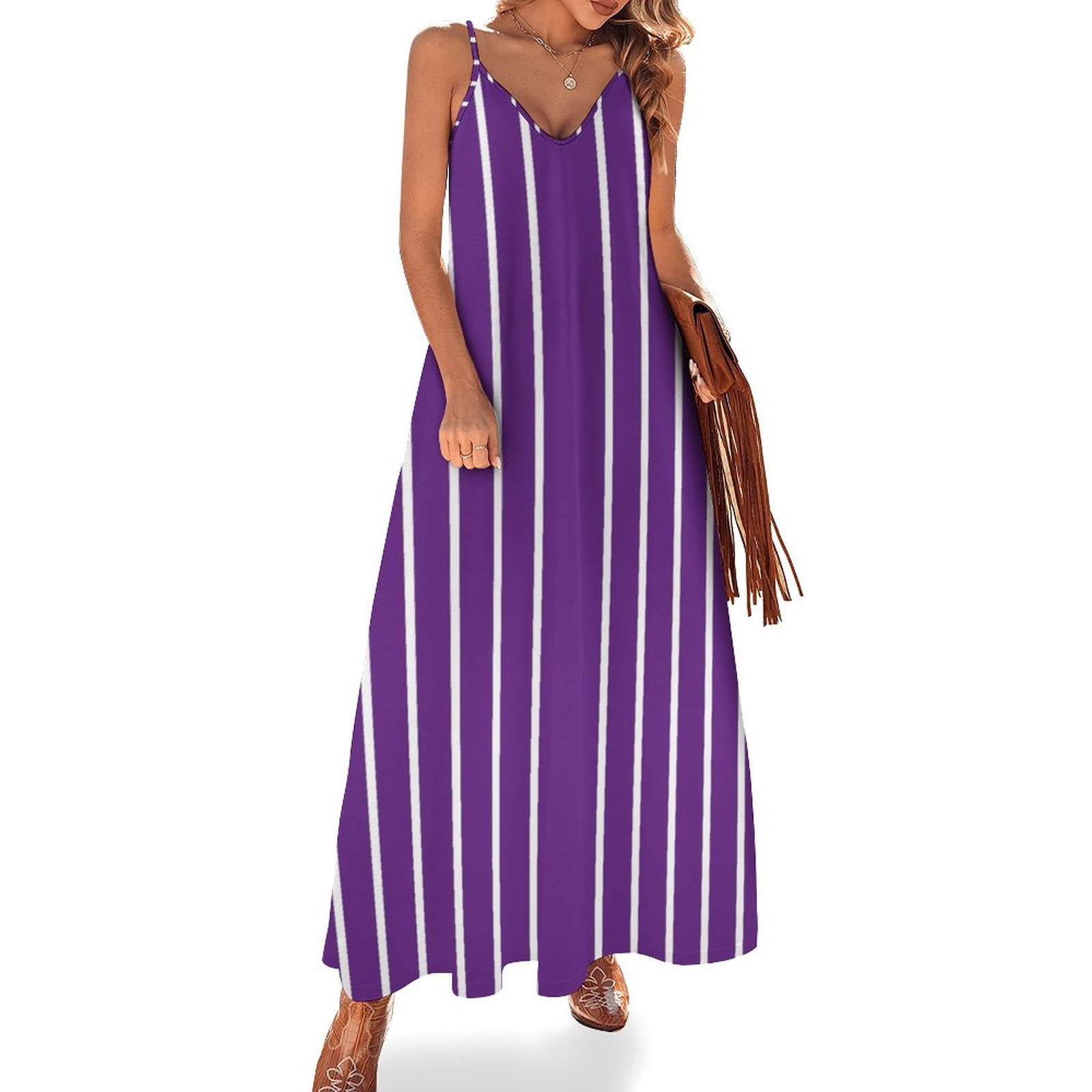 2025 Classic Striped Dress Red and White Lines Beach Maxi Dress Strap Streetwear Bohemia Long Dresses Summer V Neck Oversized Vestido