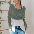 thumbnail image 1 of 2025 Clearance Under 10 Dollars, Scarf with Sleeves for Women, Knitted Cable Sweater Scarf Wrap Shrugs Crochet Knitted Double Sleeve Scarf Wrap, Women's Cold Weather Scarves & Wraps, DEU5859, 1 of 4