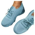 thumbnail image 1 of 2025 Clearance! 50% Off Clear! asdoklhq Sneakers for Women Summer Plus Size Fashion Casual Mesh Breathable Women's Sports Shoes Light blue 41, 1 of 3