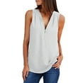 thumbnail image 1 of 2025 Clearance! Clearance under $5 asdoklhq Womens Plus Activewear Tanks, Tops & Tees,Women's Summer Shirts Zip Casual Tunic V-Neck Rollable Blouse Tops T-Shirt, 1 of 6