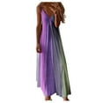 thumbnail image 1 of 2026 ! under $5 asdoklhq Womens Plus Size Dresses,Women's Ladies Plus Size Loose Stripe Sleeveless V-Collar Long Dress Maxi Dress, 1 of 8