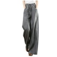 thumbnail image 1 of 2025 Clearance! Clearance under $5 asdoklhq Plus Size Pants for Women,Women's Trousers High Waist Wash Wide Leg Solid Color Pants, 1 of 6