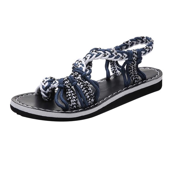 2025 Clearance! Clearance under $5 asdoklhq Slippers for Women Indoor and Outdoor, Women Open Toe Slide Sandals Slippers Knot Roman Beach Flats Shoes