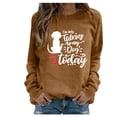 thumbnail image 1 of 2025 Clearance! Clothes under $5 asdoklhq Long Sleeve T-Shirts for Women,Women Casual Long Sleeve Printing O-Neck Tops Shirt Blouse Pullover, 1 of 3