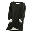 thumbnail image 1 of 2026 ! under $5 asdoklhq Womens Plus Size Tops ,Women Thick Fleece Sweatshirt Winter Velvet Warm O-neck Underwear Top, 1 of 3