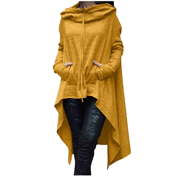 2026 ! under $5 asdoklhq Womens Plus Size Tops,Women's Casual Long Sleeve Ladies Sweatshirts With Hood Solid Tops