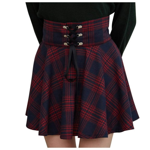 2025 Clearance! Clothes under $5 asdoklhq Women Skirts Under 15$Women Pleated Skirt Casual High Waist Mini Skirt Flare A-line Mini Skirt