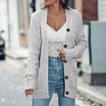 thumbnail image 1 of 2025 Clearance, Cotton Cardigans for Women Trendy Button Open Front Chunky Sweater Cardigan Soft Button Up Oversized Long Sweater, 1 of 6
