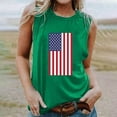 thumbnail image 1 of 2025 Clearance Items under $5.00 GaThRRgYP Tops for Women Trendy,Plus Size Womens Clothes,Women's Independence Day Printed Round-neck Tank Tops Loose Tops Green S, 1 of 4