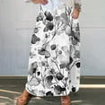 thumbnail image 1 of 2025 Clearance Items under $5.00 Viikei Women's High-waisted Midi Skirt,Women's Printed Elastic Waistband Pleated Pocket Skirt With Mid Calf Skirt White M, 1 of 5