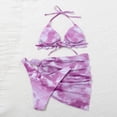 thumbnail image 1 of 2025 Clearance Items under $5 asdoklhq Swimsuits for Women Plus,3 Piece Set Women Tie-dye Halter Bikini Sarongs Cover Up Swimwear Swimsuit Beach, 1 of 6