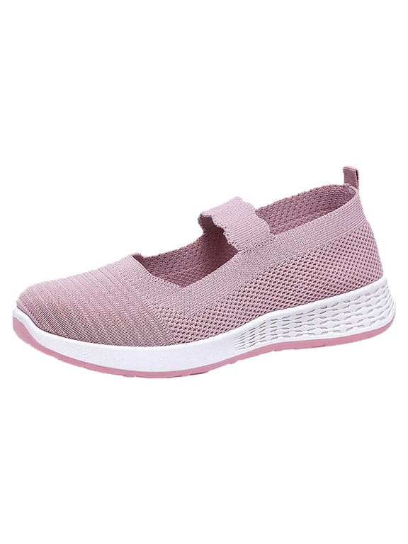 2025 Clearance Items under $5 asdoklhq Womens Casual Shoes,Women's Casual Breathable Wedges Slip On Walking Sneakers Loafers Shoes