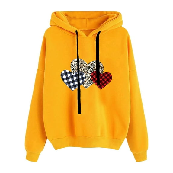 2025 Clearance Items under $5 asdoklhq Womens Plus Size Tops Clearance Women's Hoodie Printing Loose Casual Fashion Long Sleeve Sweatshirt Tops
