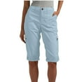 thumbnail image 1 of 2025 Clearance Quick Dry Cargo Capris for Women Lightweight Hiking Pants Summer Casual Drawstring Travel Pant Plus Size Dressy Work Pants Joggers Outdoor Petite Ladies Khaki Capris with Pockets, 1 of 6
