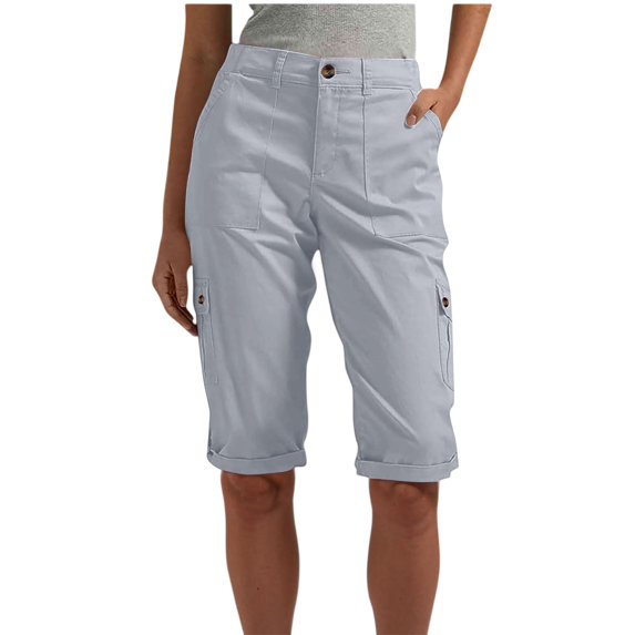 2025 Clearance Quick Dry Cargo Capris for Women Lightweight Hiking Pants Summer Casual Drawstring Travel Pant Plus Size Dressy Work Pants Joggers Outdoor Petite Ladies Khaki Capris with Pockets