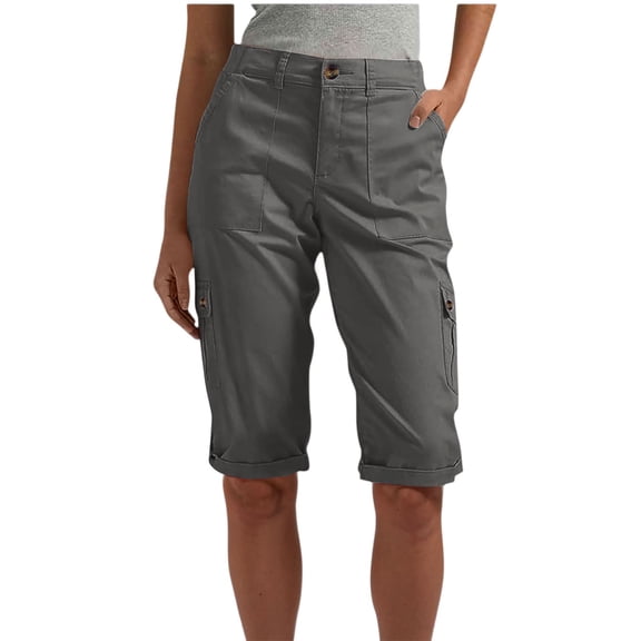 2025 Clearance Quick Dry Cargo Capris for Women Lightweight Hiking Pants Summer Casual Drawstring Travel Pant Plus Size Dressy Work Pants Joggers Outdoor Petite Ladies Khaki Capris with Pockets