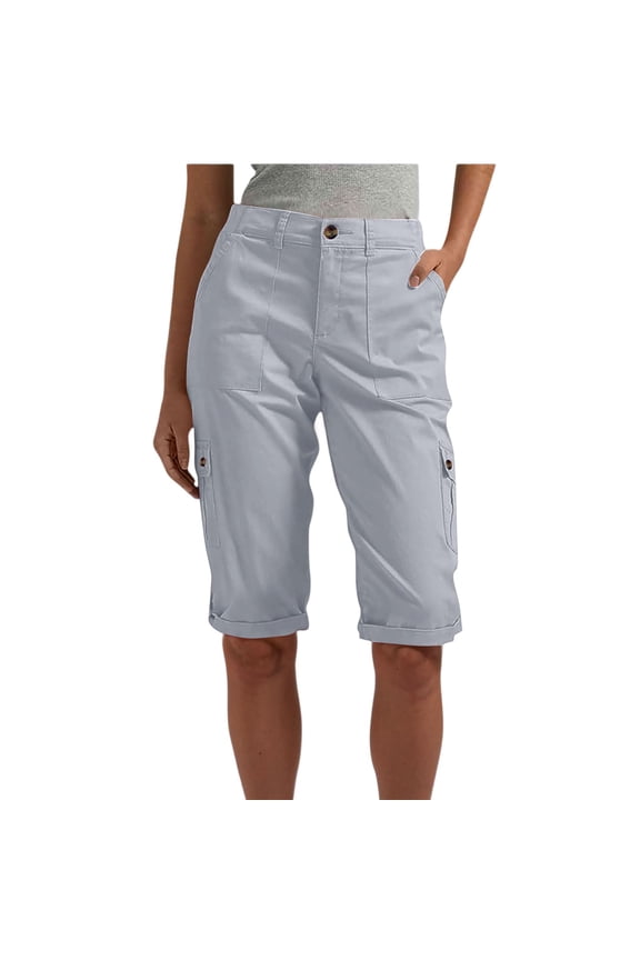 2025 Clearance Quick Dry Cargo Capris for Women Lightweight Hiking Pants Summer Casual Drawstring Travel Pant Plus Size Dressy Work Pants Joggers Outdoor Petite Ladies Khaki Capris with Pockets