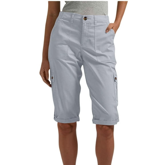 2025 Clearance Quick Dry Cargo Capris for Women Lightweight Hiking Pants Summer Casual Drawstring Travel Pant Plus Size Dressy Work Pants Joggers Outdoor Petite Ladies Khaki Capris with Pockets