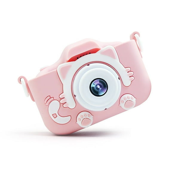 Kids Digital Camera For Kids Gifts Camera 2.0Inch Screen Rechargeable Front And Back Double Lens 2MP For Kids 3-10 Year Old , Pink