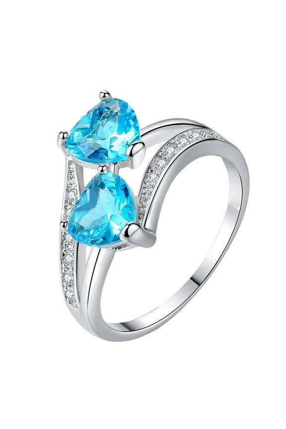 2025 Under 10 Dollars, 925 Sterling Silver Heart Ring for Women Zirconia Engagement Rings Promise Wedding Rings Jewelry Gift