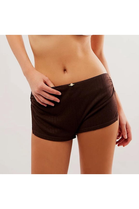 2025 Clearance Under 10 Dollars, Womens Micro Shorts Y2k Sexy Booty Shorts Low Waist Side Slit Cute Split Shorts Pj Sleepwear